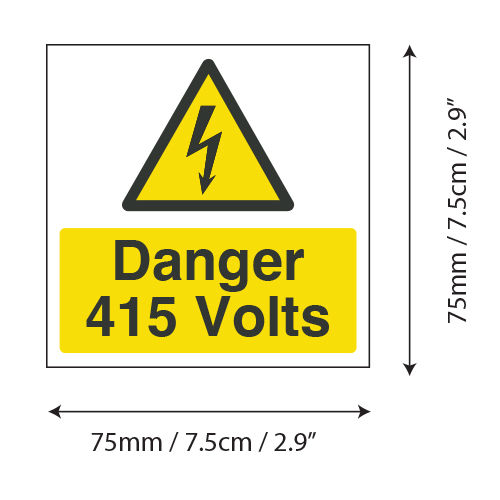 Danger 415 Volts Electrical Hazard Vinyl Sticker