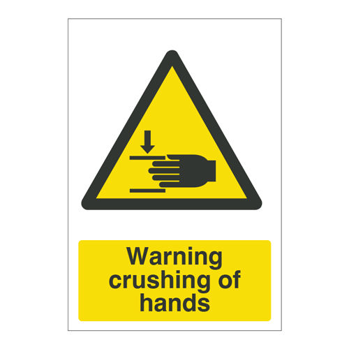 Warning Crushing Of Hands Sticker Sign