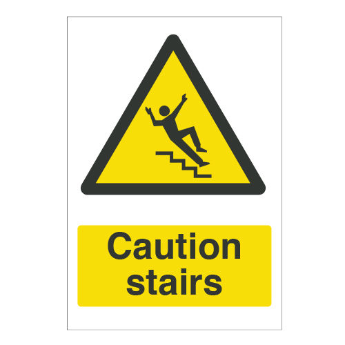 Caution Stairs Sticker Sign