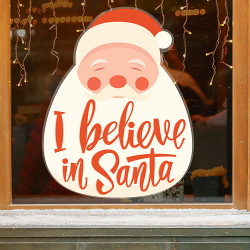 i believe in santa window sticker