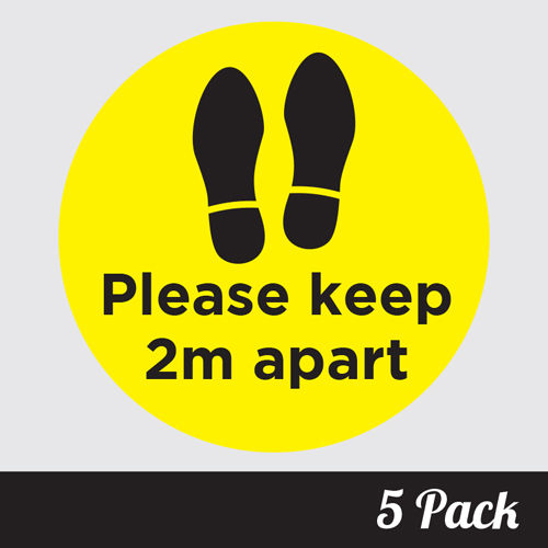 Thumbnail: social distancing please keep 2 metres apart floor stickers