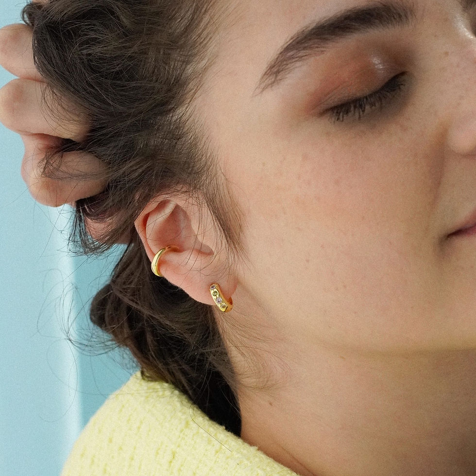 Thumbnail: Pastel Stone Petite Hoop Earrings