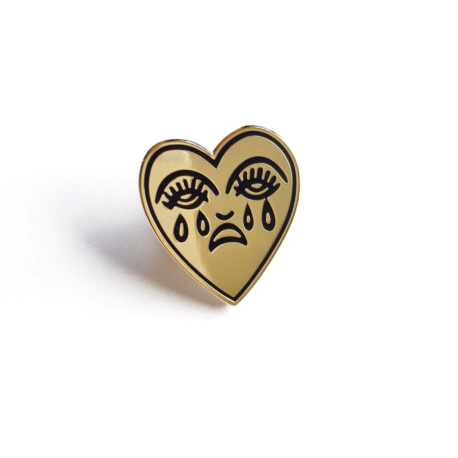 Crying Heart Pin - Gold