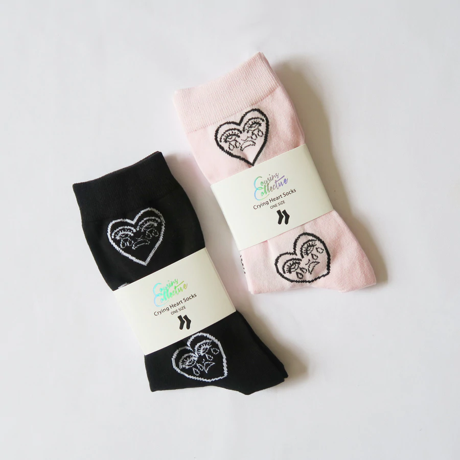 Thumbnail: Crying Heart Socks - Pink