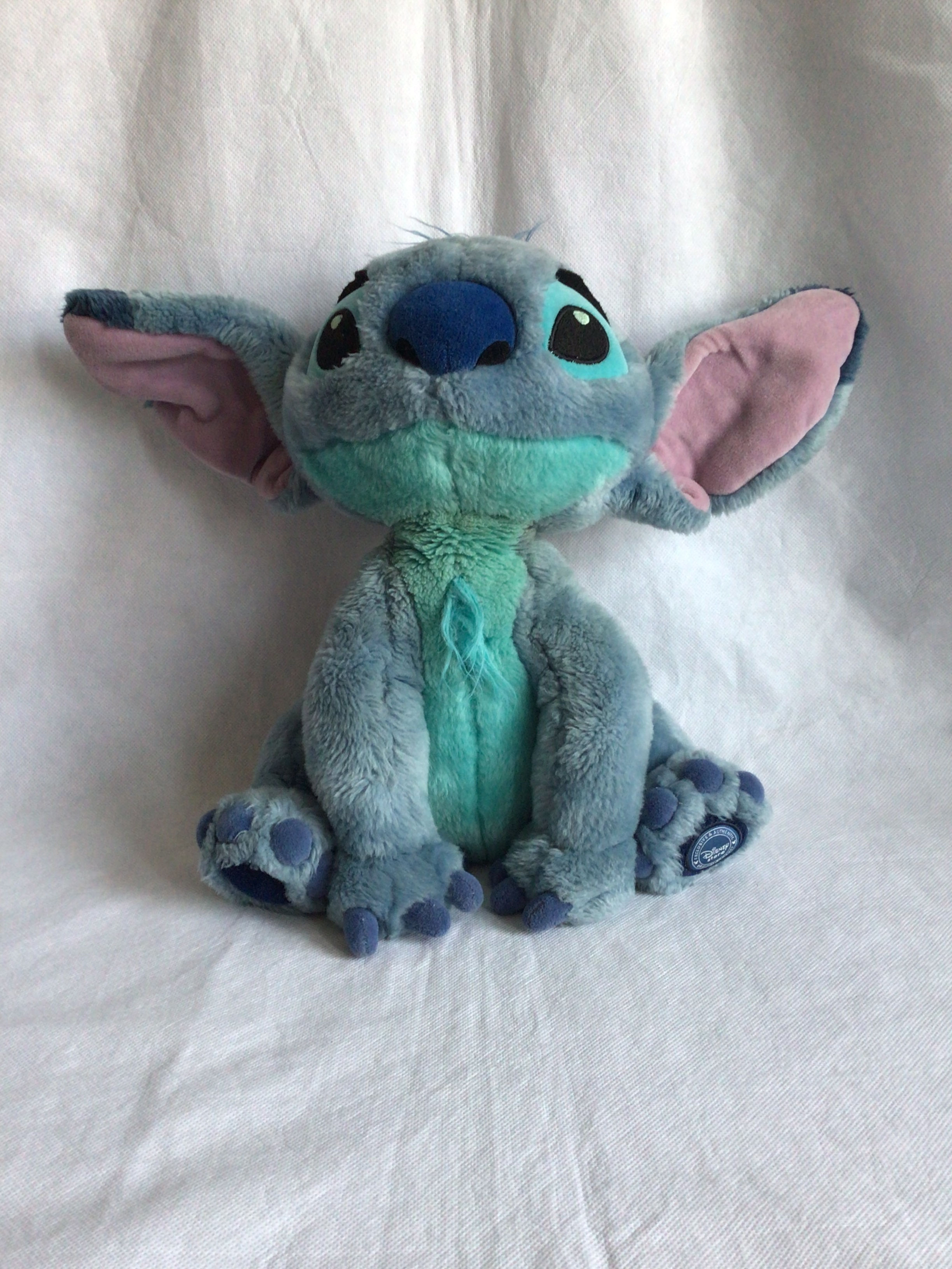 Large Disney Store Foot Stamped Stitch Plush Soft Toy Teddy 14” (AF)