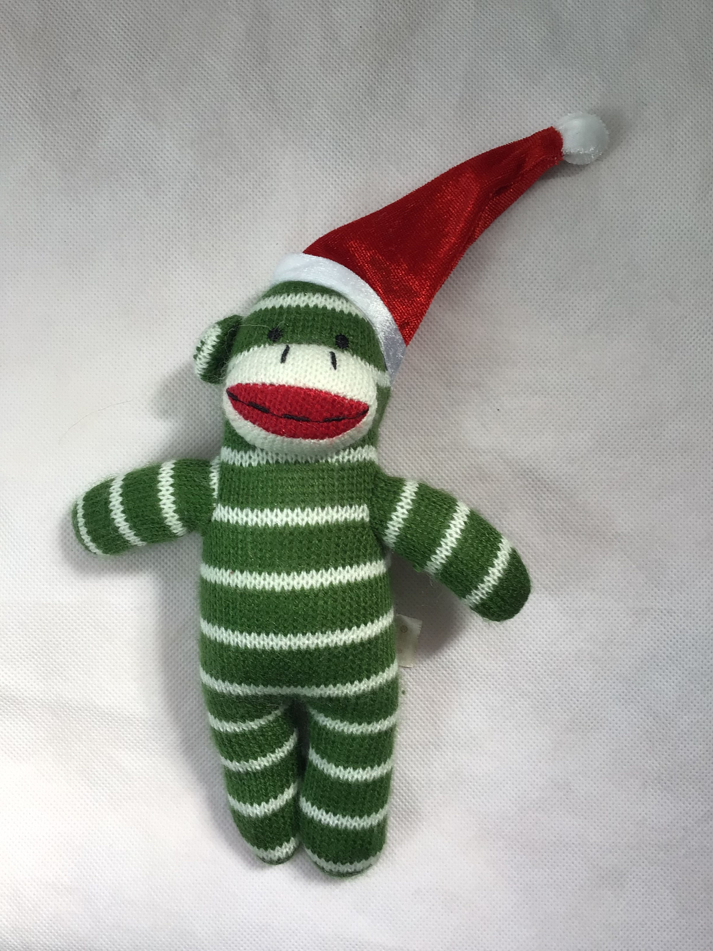 Dan Dee Sock Monkey Squeaky Plush Soft Toy Teddy Approx 9” Tall (G)