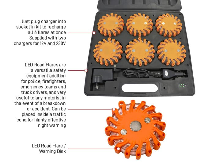 Esko Rechargeable LED Road Flare/Warning Disk