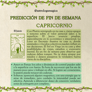 Predicción del 29 al 31 de Agosto para Capricornio