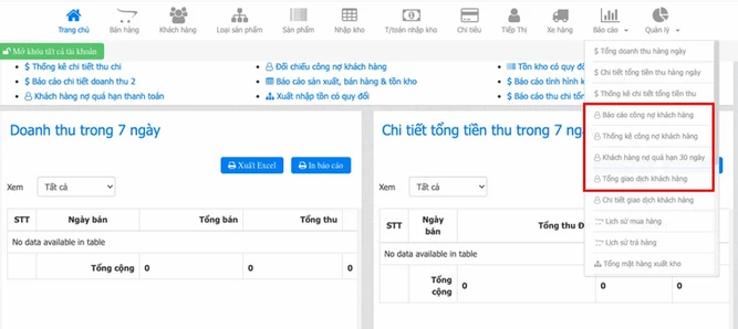 Quản lý hiệu quả khách hàng, công nợ với đa dạng báo cáo