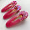 Thumbnail: 3 Pack Hot Pink Stone Hair Barrette Clips