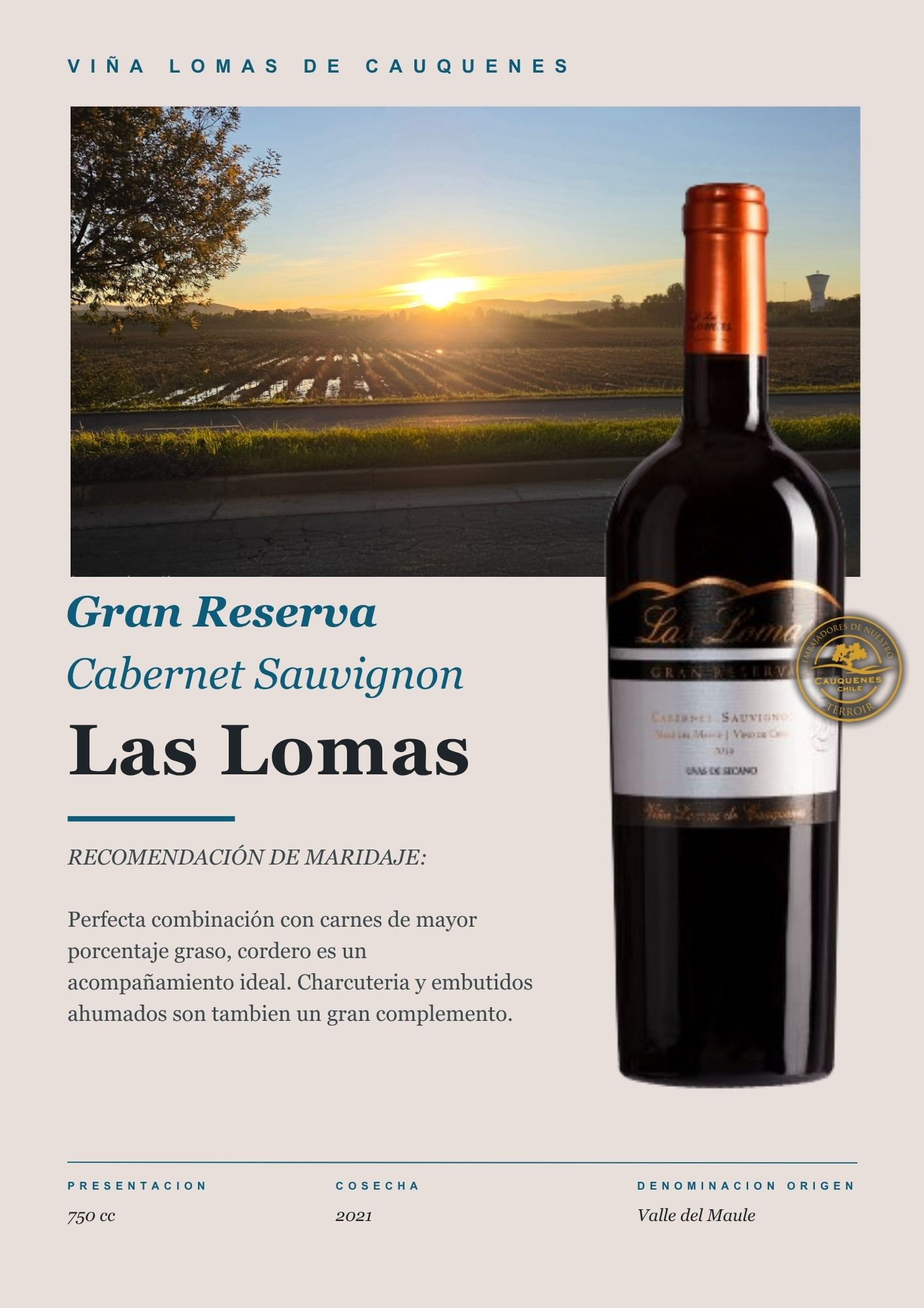 Las Lomas Gran Reserva Cabernet Sauvignon 750cc