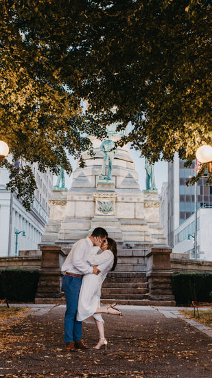 Rainy Downtown Buffalo Engagement Photos