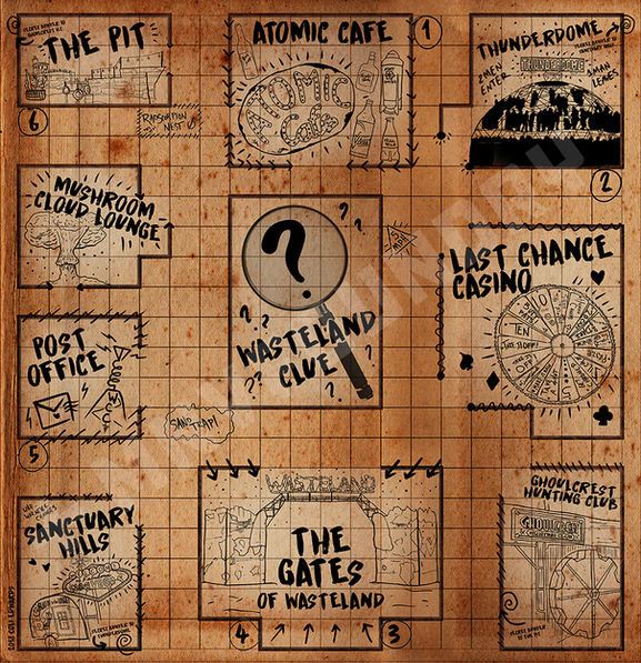 Version 1 of the Board. All locations are from Wasteland Weekend