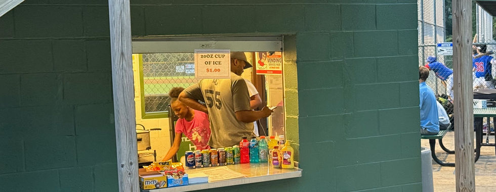The concession window at a D.C. Grays baseball game at Woodbridge High School