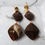 Thumbnail: Brown Stone Drop Earrings