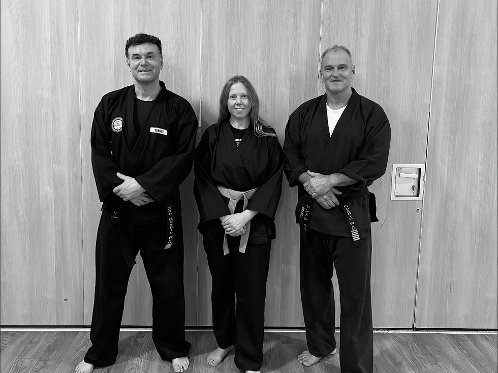 Dr. Orton with Karate Senseis Keith Turner and Andy Walker