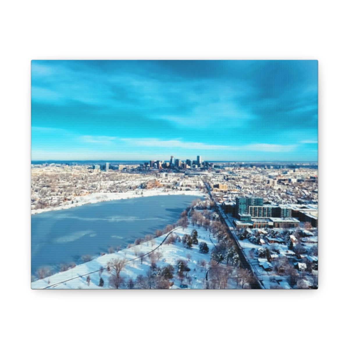 Denver Colorado, Canvas Gallery Wrap, Winter Snow
