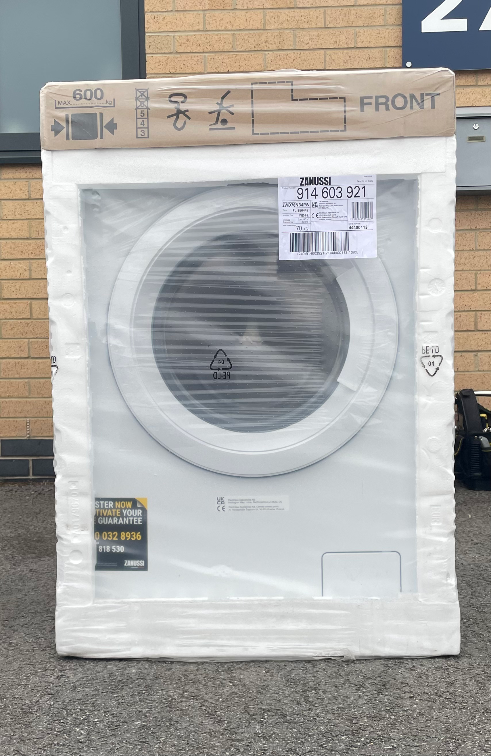 NEW Zanussi ZWD76NB4PW Freestanding 7/4kg Washer Dryer