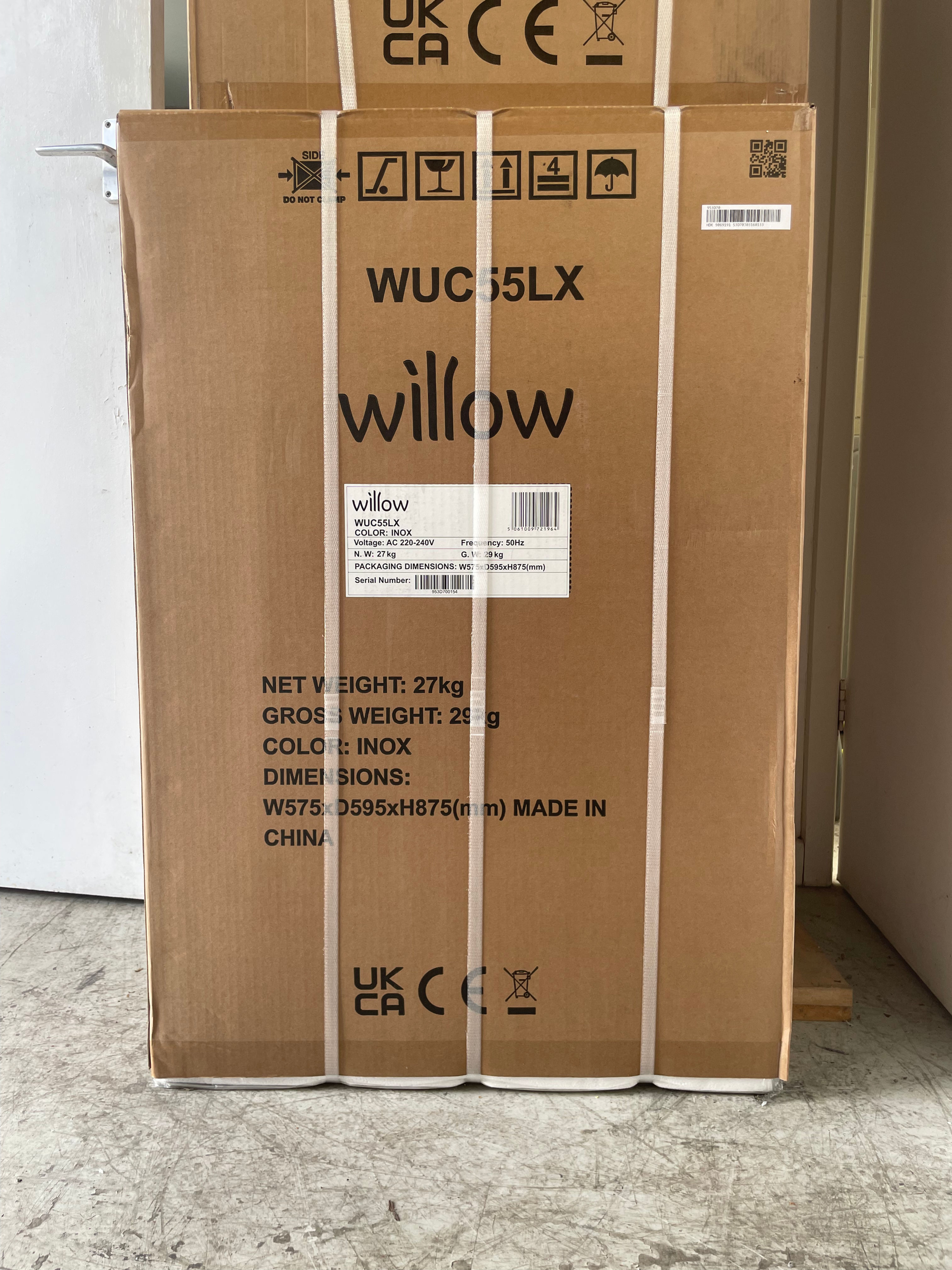 Willow 126L Under Counter Fridge WUC55LX - Inox