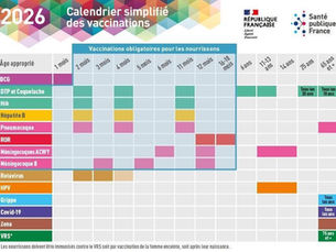 Calendrier simplifié des vaccinations