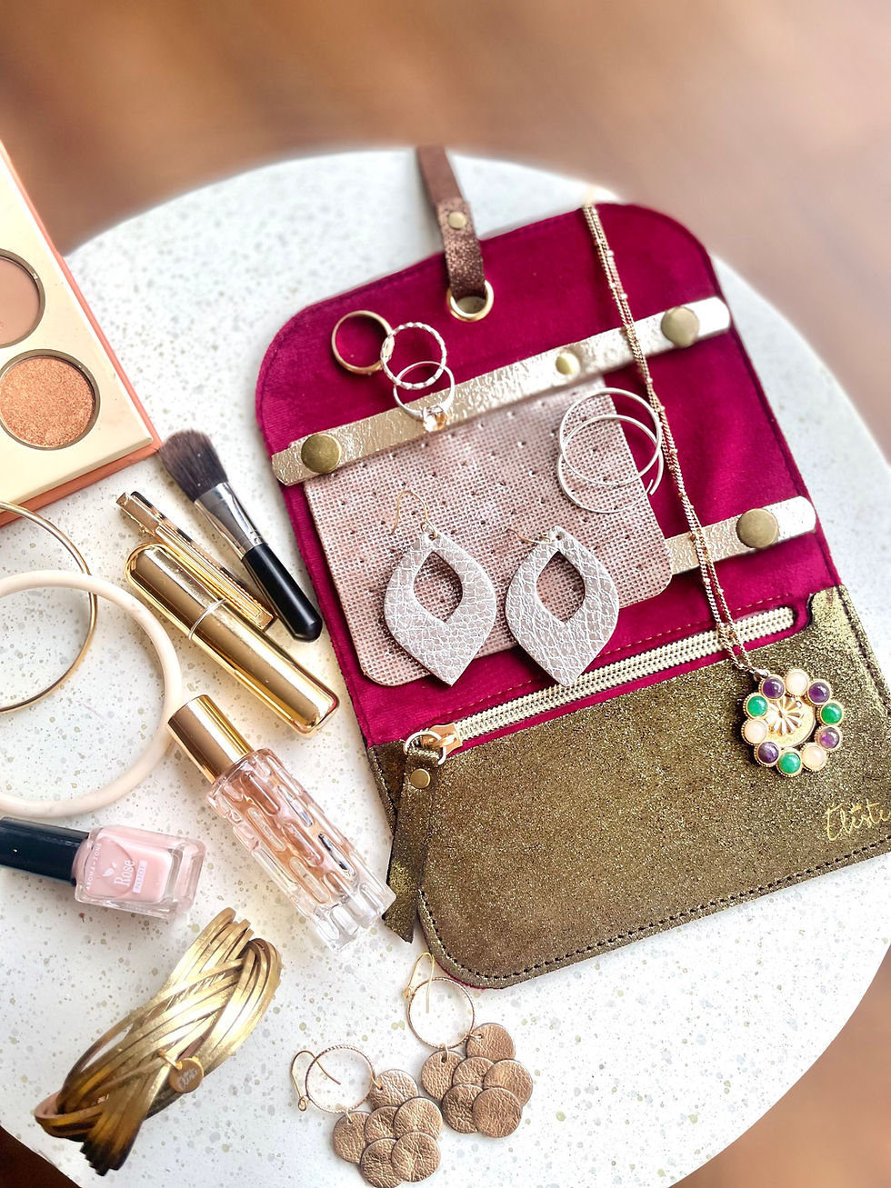 Cabilock De Rangement De Bijoux De Voyage Rouleau De Bijoux