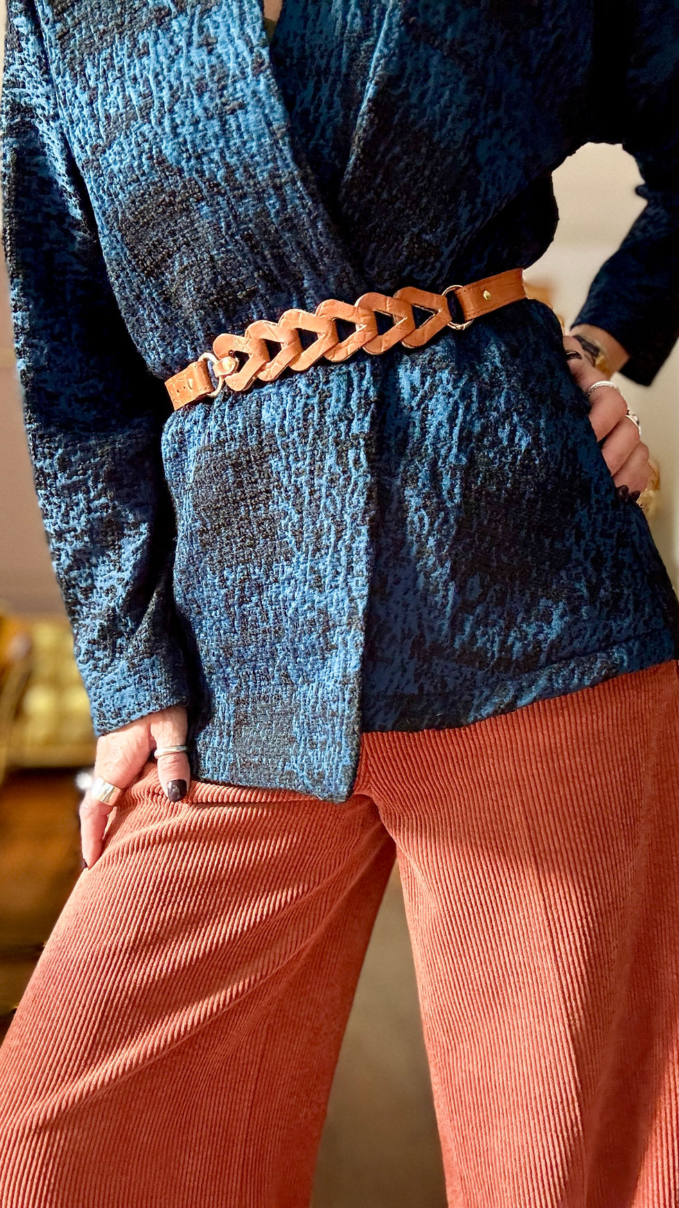 Chaine JOY •Croco Camel