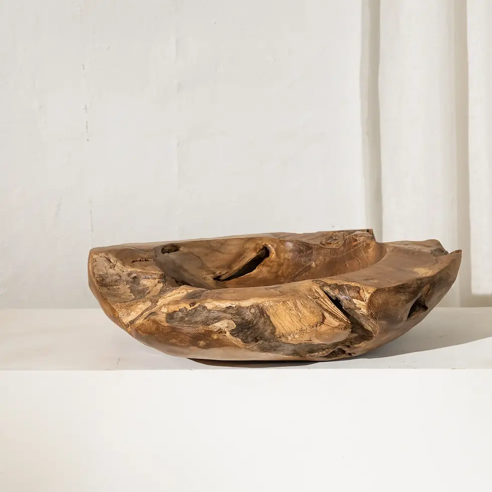Large Teak Timber Bowl