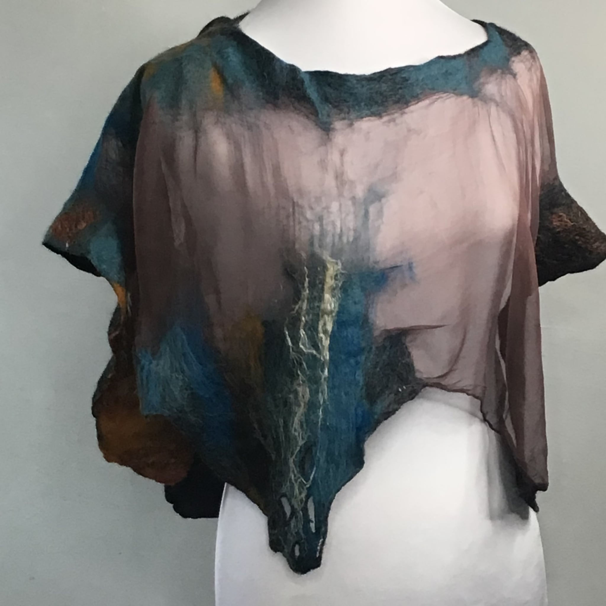 Silk dark nuno felt.