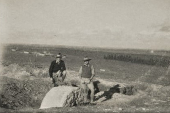 June 1941 with Ken Heyes next to stone a