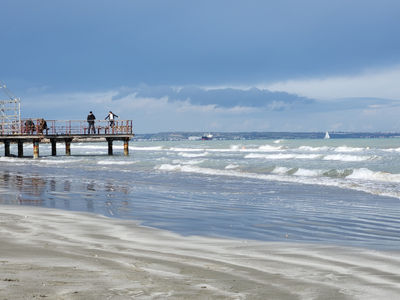 Pretty white sand beaches in Larnaca at low tide