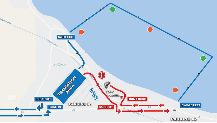 Longmont Triathlon Swim Course Map