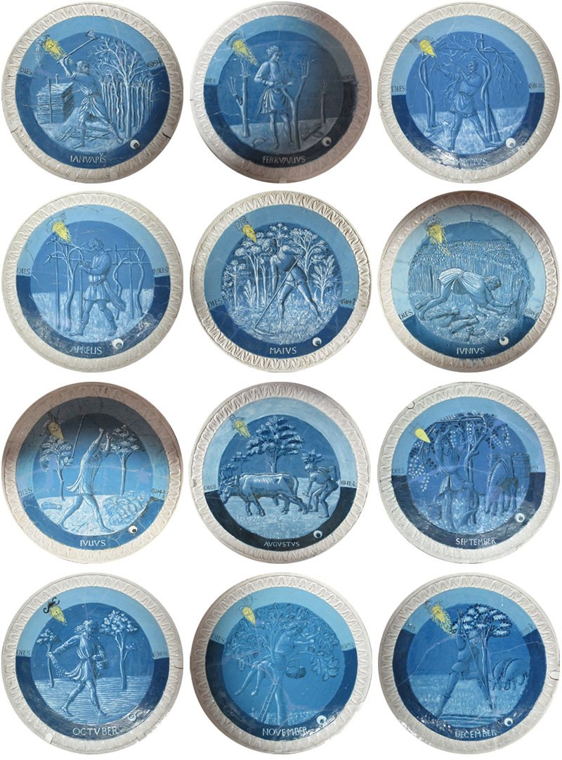 Luca della Robbia, volta dello studiolo di Piero de' Medici, 1450-1456