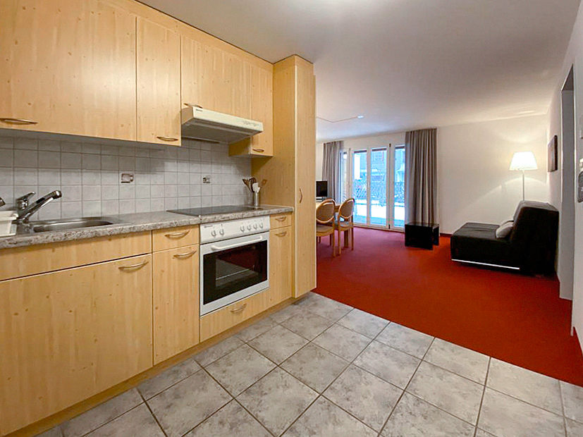 Ferienwohnung, 2 ½ Zimmerwohnung, Muot, Wohnzimmer, Küche