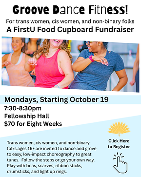 An invitation to trans women, cis women, and nonbinary folks (age 16+) to join our eight-week Dance Groove Fitness class. Click the image to find all the details in text format, as well as the registration form.