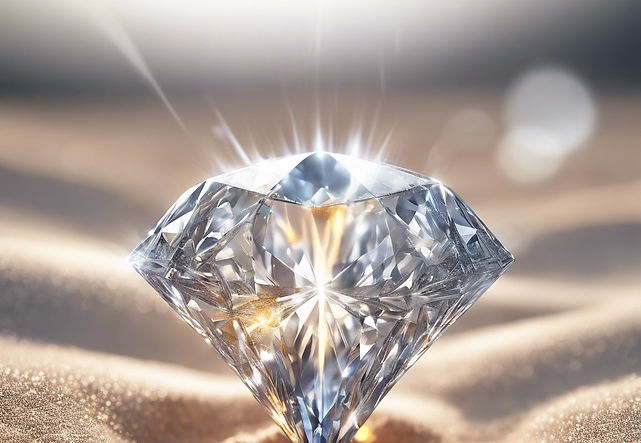 A burning flame is encased at the core of a glittering white diamond. The white diamond i