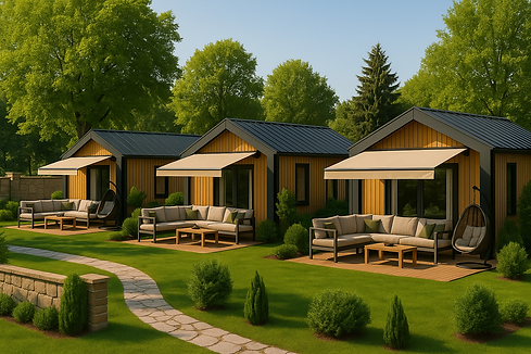 Moderne Holzhäuser im Grünen.png