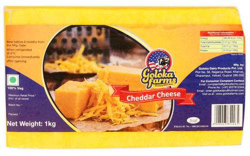 Cheddar (orange) - Sharp 1kg Bulk Pack | golokafarms