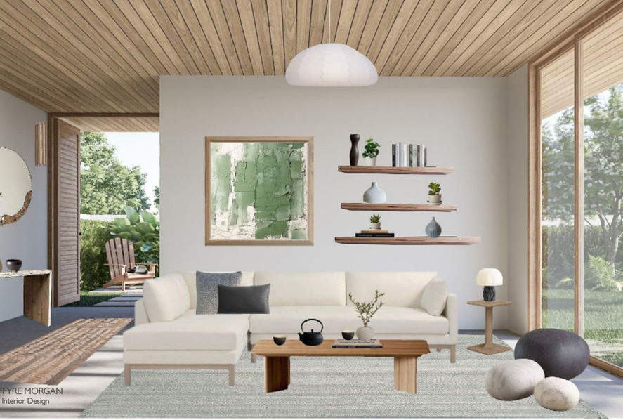 Saffyre Morgan, Interior Design, Japandi, Living Room, Japanese, Zen, Scandinavian, Minimal, Minimalism, Neutral, Organic, Grounding