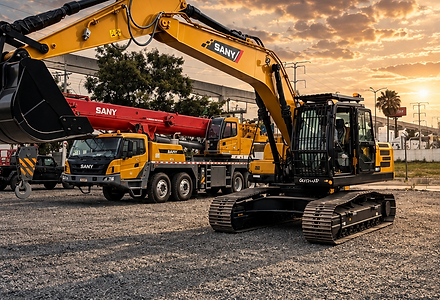 Venta de maquinaria pesada en México: excavadora y grúa de MPM