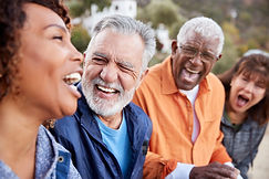 Happy seniors, seniors laughing, seniors socializing