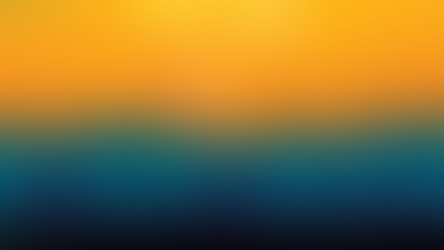 Silhouette of a cityscape with a symbol above, set against a vibrant yellow and orange sky, creating a warm, abstract ambiance.