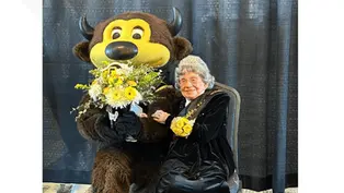 WATCH: 50,000 fans sing “Happy Birthday” to Peggy Coppom, CU superfan and faithful Catholic