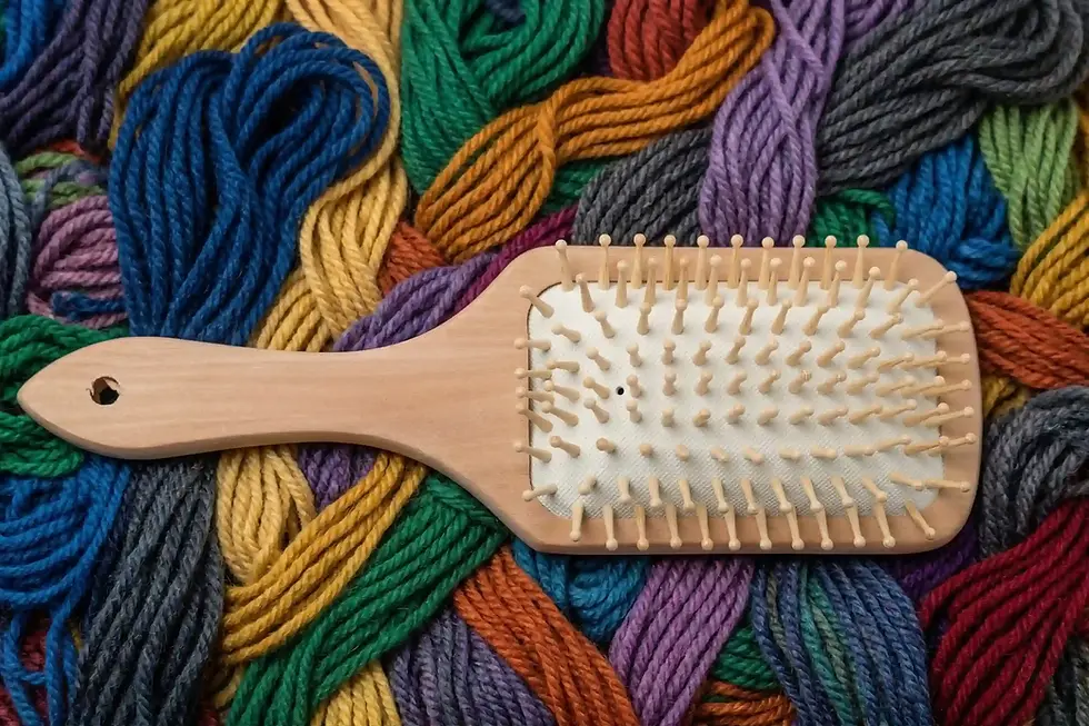 Thumbnail: Wooden Paddle Brush with Round Soft Bristles