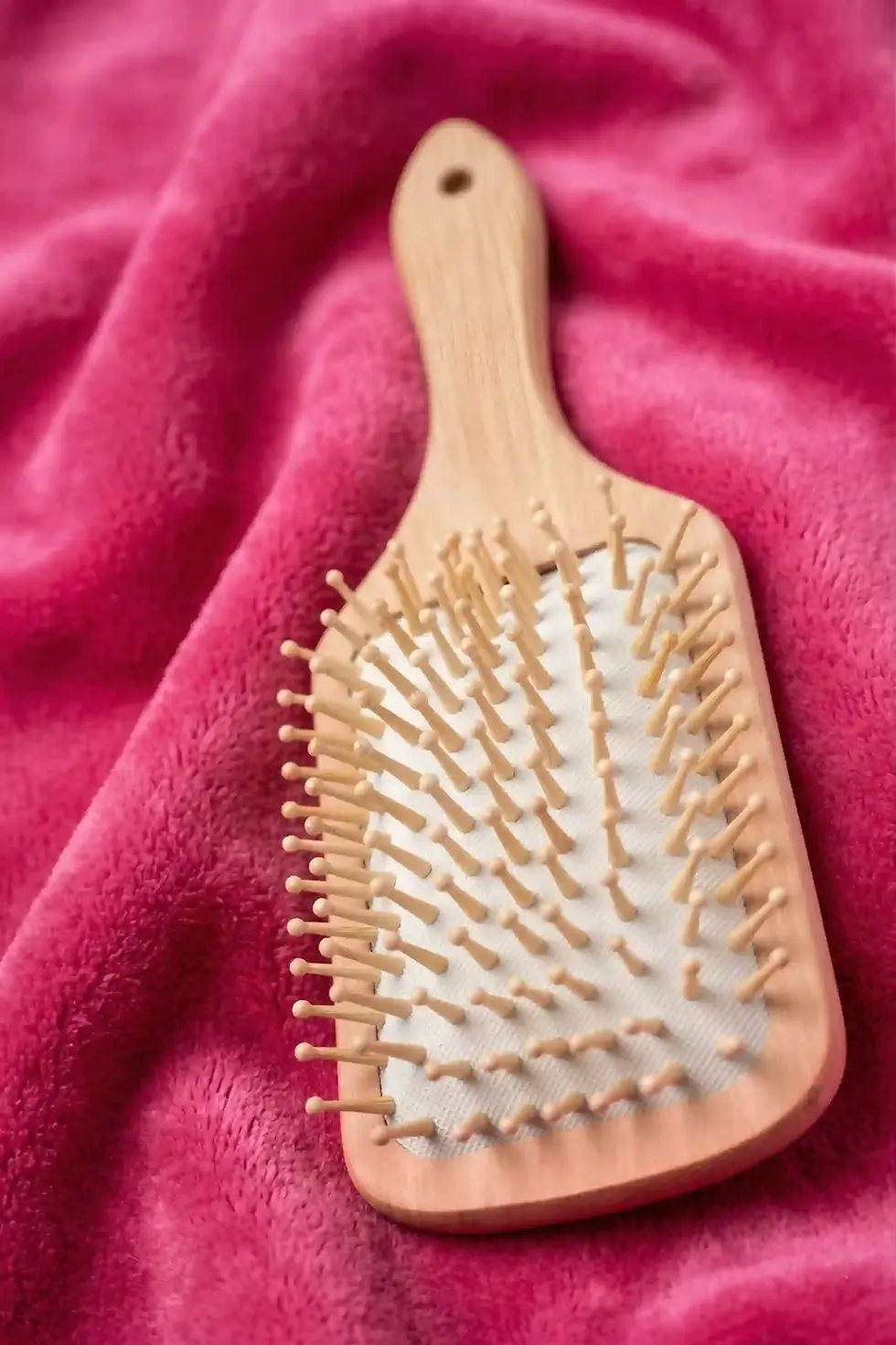 Thumbnail: Wooden Paddle Brush with Round Soft Bristles