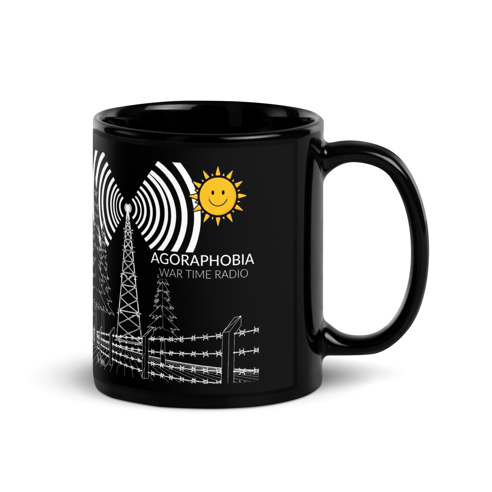AGORAPHOBIA WAR TIME RADIO (MUG CLUB) Black Glossy Mug