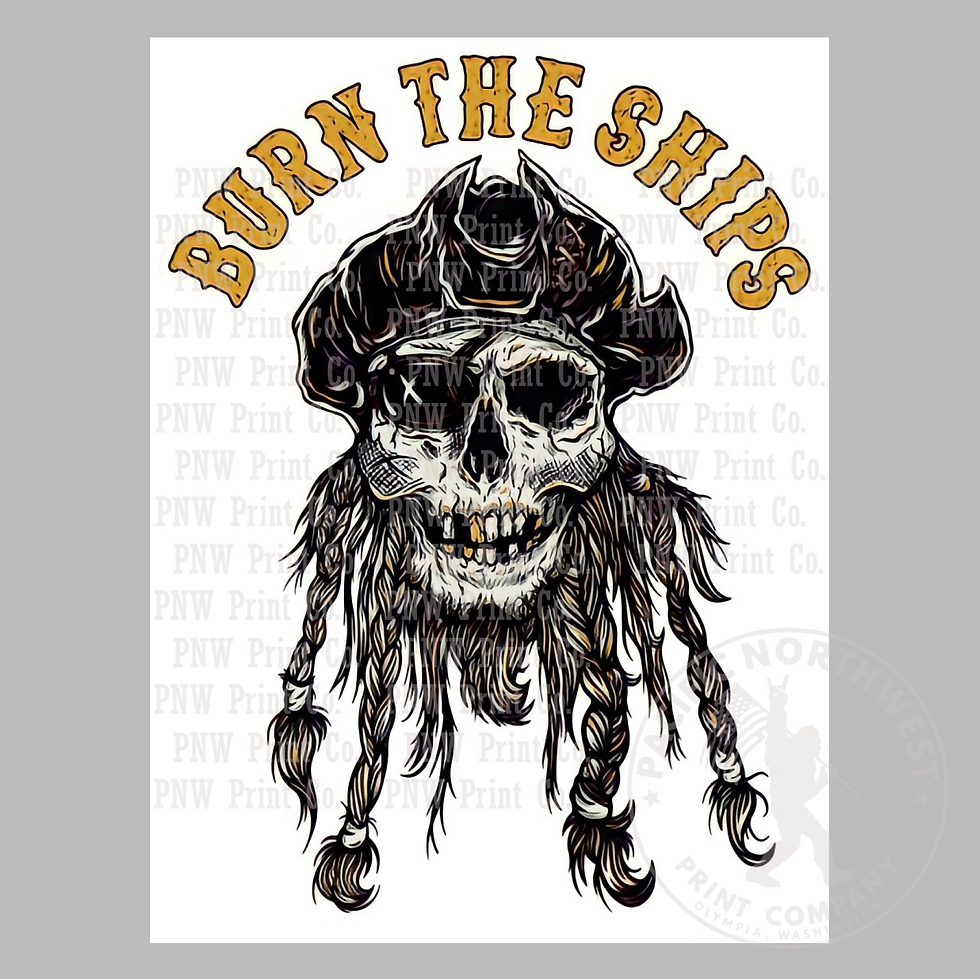 UV DTF Decal Transfer-Pirate Burn The Ships