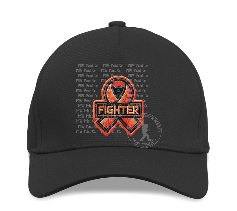 Thumbnail: Orange Fighter Ribbon Faux Embroidery-DTF Transfer