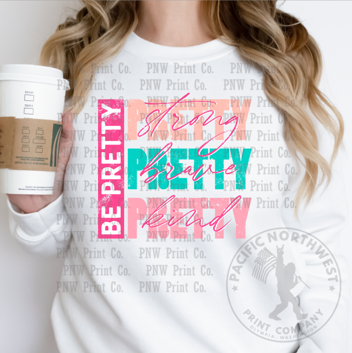 Thumbnail: Be Pretty Coral Pink - DTF Transfer