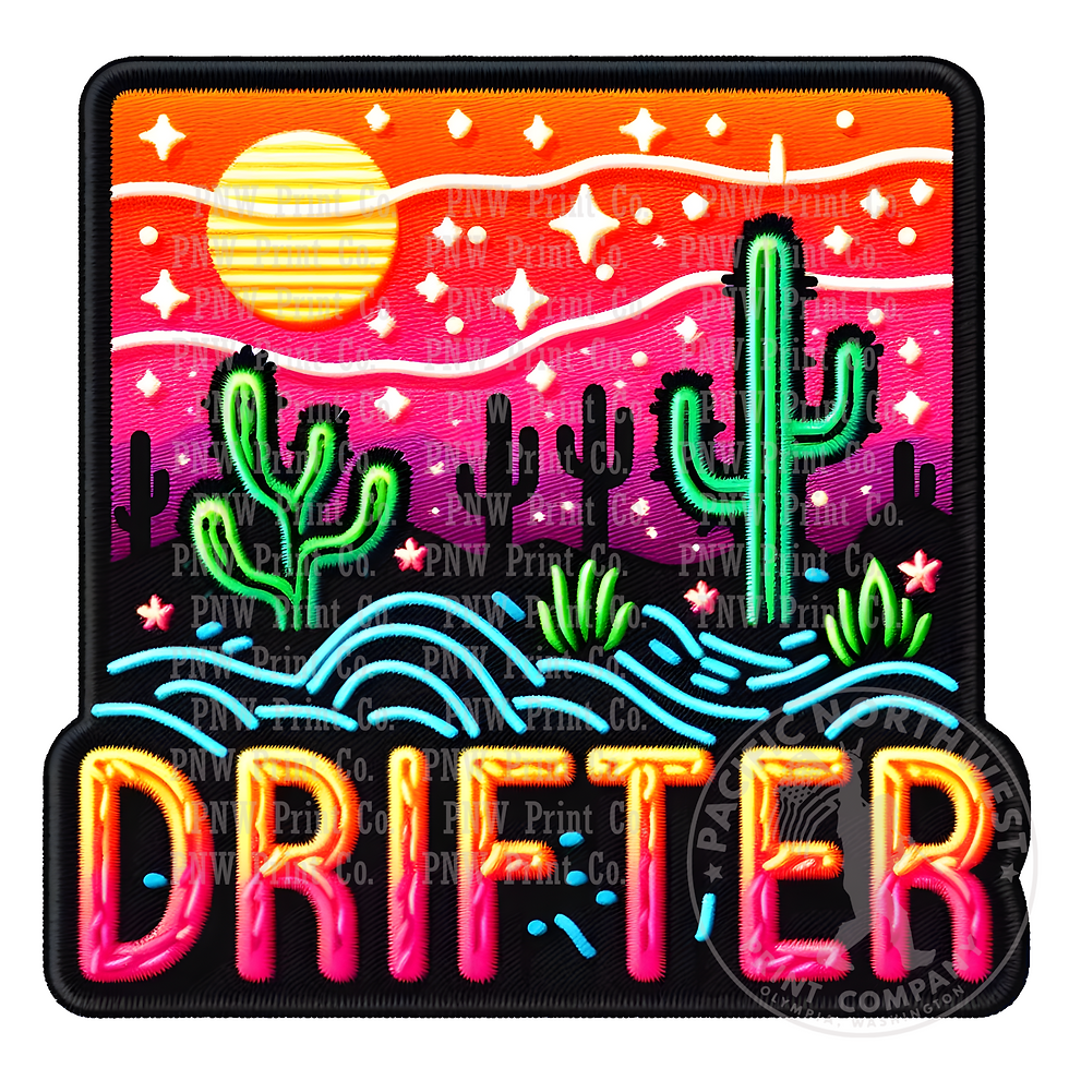 UV DTF Decal Transfer -Desert Drifter Faux Embroidery