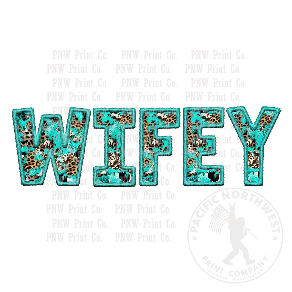 UV DTF Decal Transfer - Wifey Teal